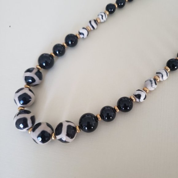 OOAK Kriaytions Black Spot Faceted Stone Necklace NEW OOAK - Picture 4 of 4